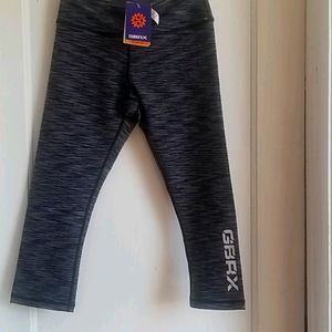 Capri legguins  NWT XS Grey/ Black Striped Capri Leggings